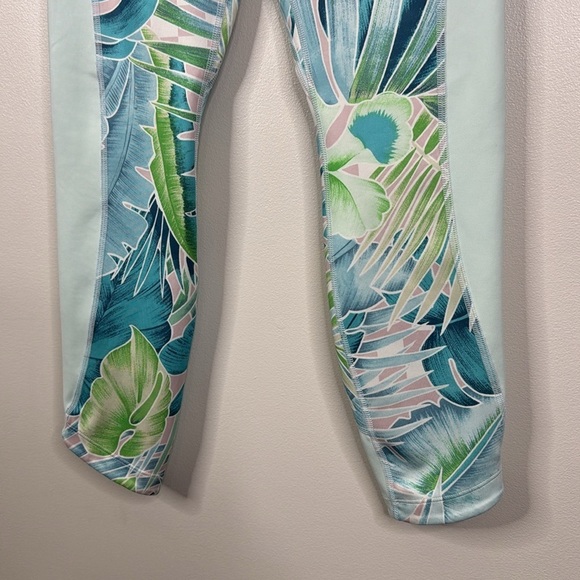 Nike One Luxe High Rise Tropical Print Training Tight Leggings Teal Blue Size S - Picture 3 of 6